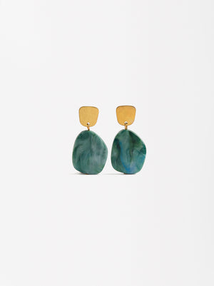 Golden Stone Effect Earrings