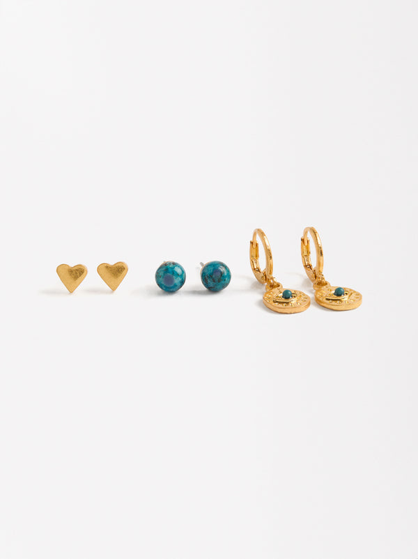 Set Of Earrings With Stone