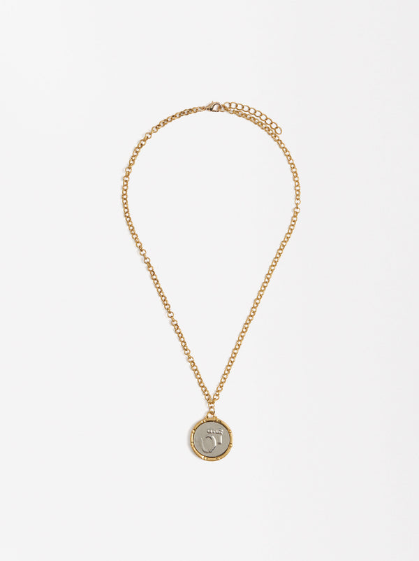 Necklace With Two-Tone Medal