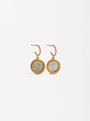 Hoop Earrings With Medals