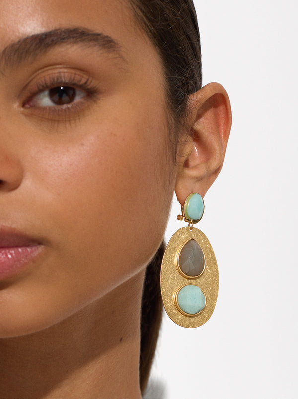 Oval Earrings With Stones