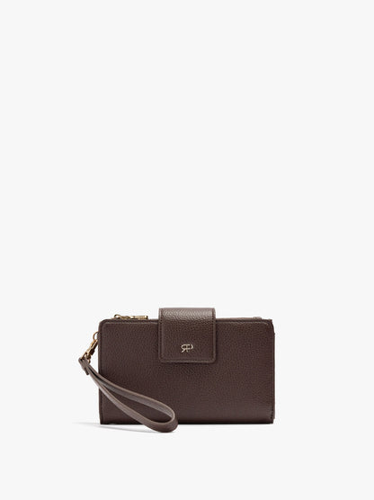 Wallet With Texture And Wrist Strap