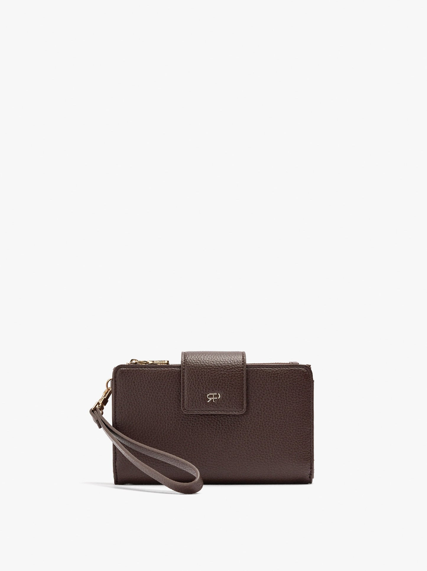 Wallet With Texture And Wrist Strap