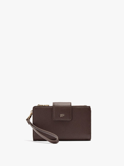 Wallet With Texture And Wrist Strap