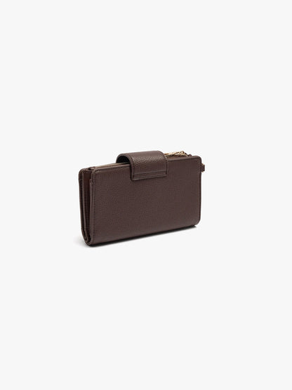 Wallet With Texture And Wrist Strap