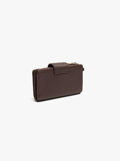 Wallet With Texture And Wrist Strap