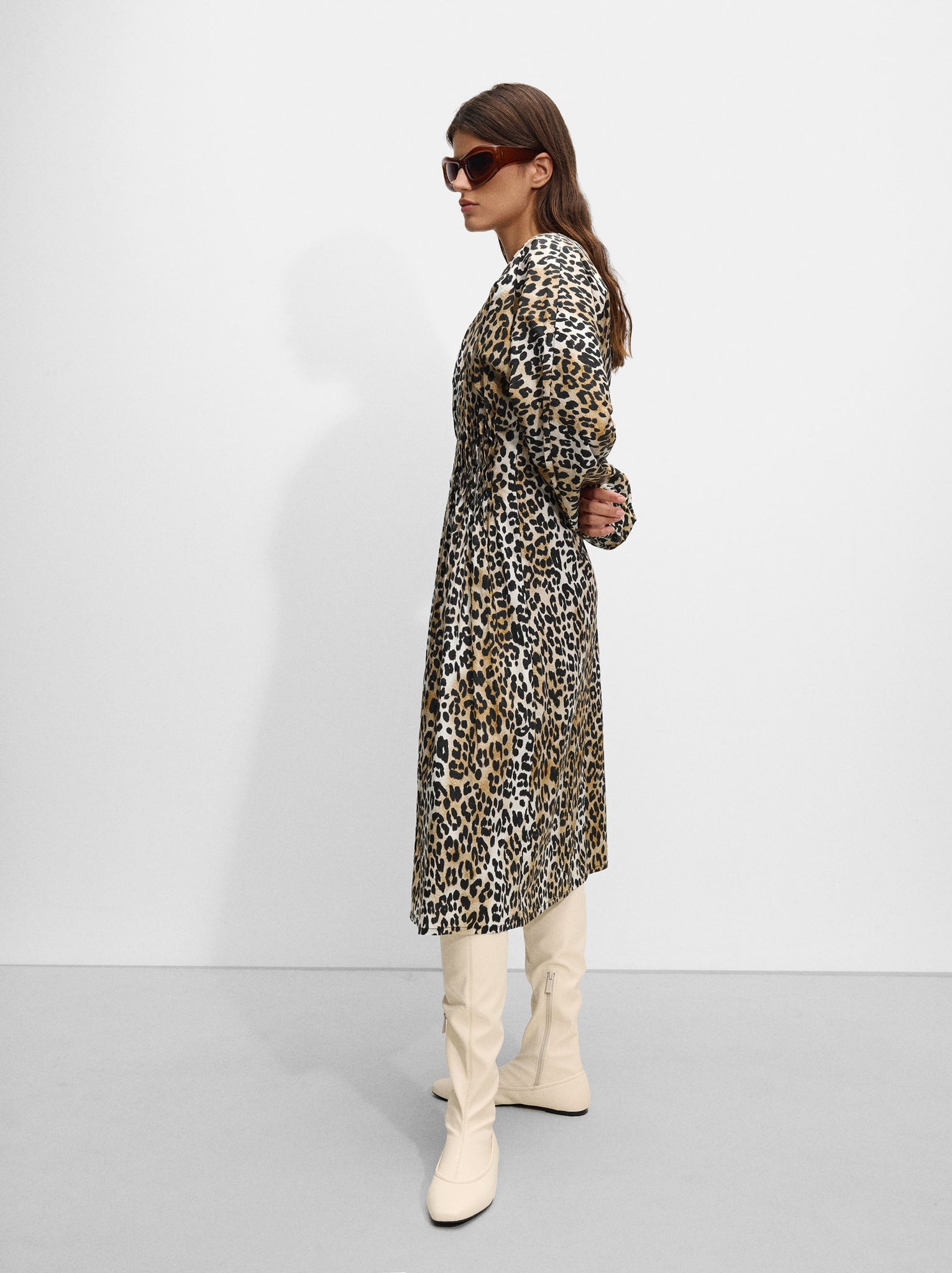 Leopard Print Midi Dress