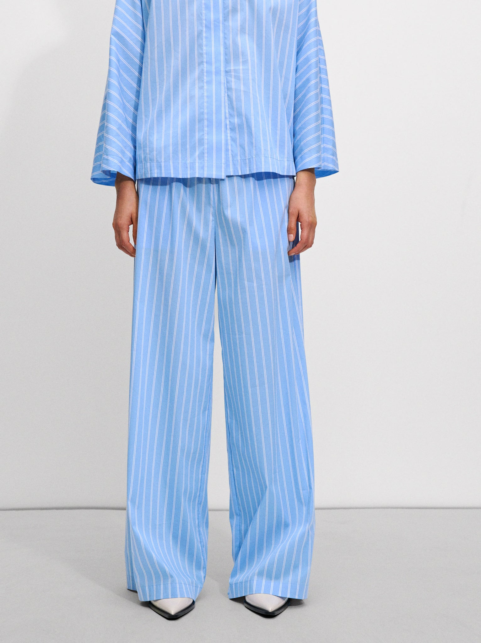 Striped Loose-Fitting Trousers