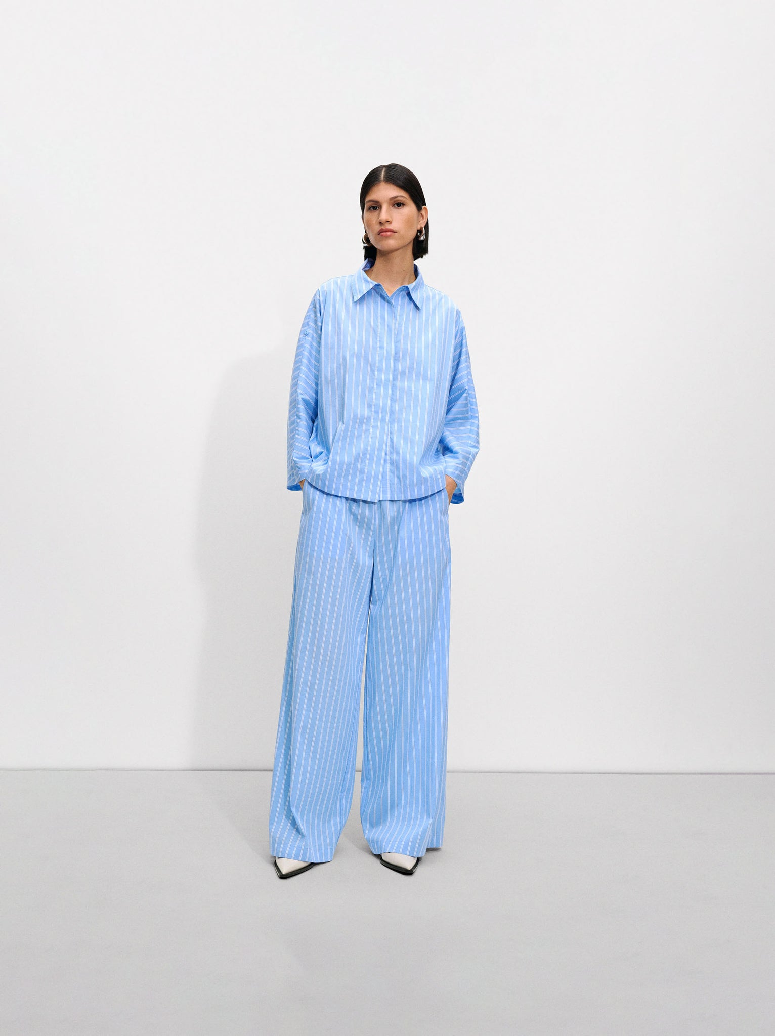 Striped Loose-Fitting Trousers