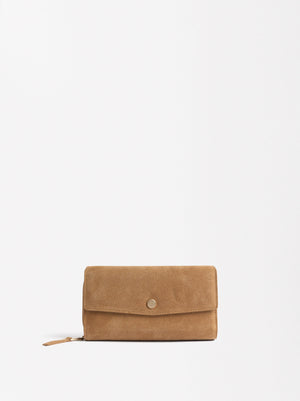 Leather Wallet With Flap Closure