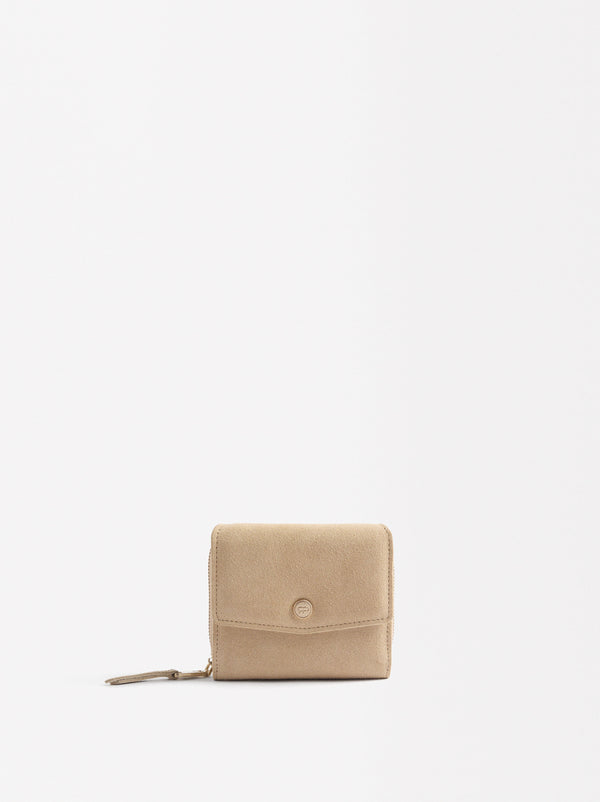 Leather Wallet With Flap Closure