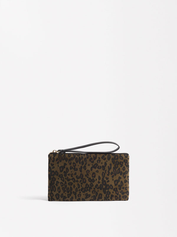 Leather And Nylon Leopard Print Multi-Purpose Bag