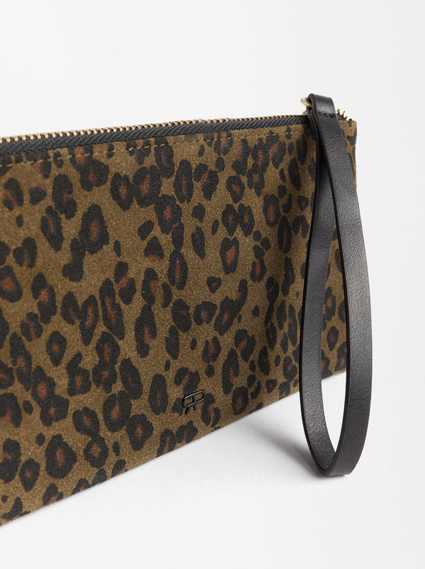 Leather And Nylon Leopard Print Multi-Purpose Bag