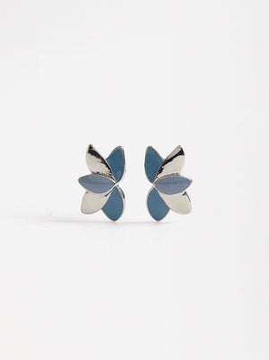 Flower Earrings With Enamel