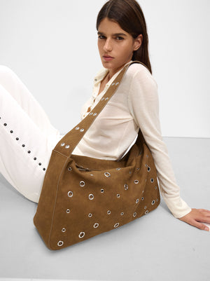 Xl Shoulder Bag With Stud Detail