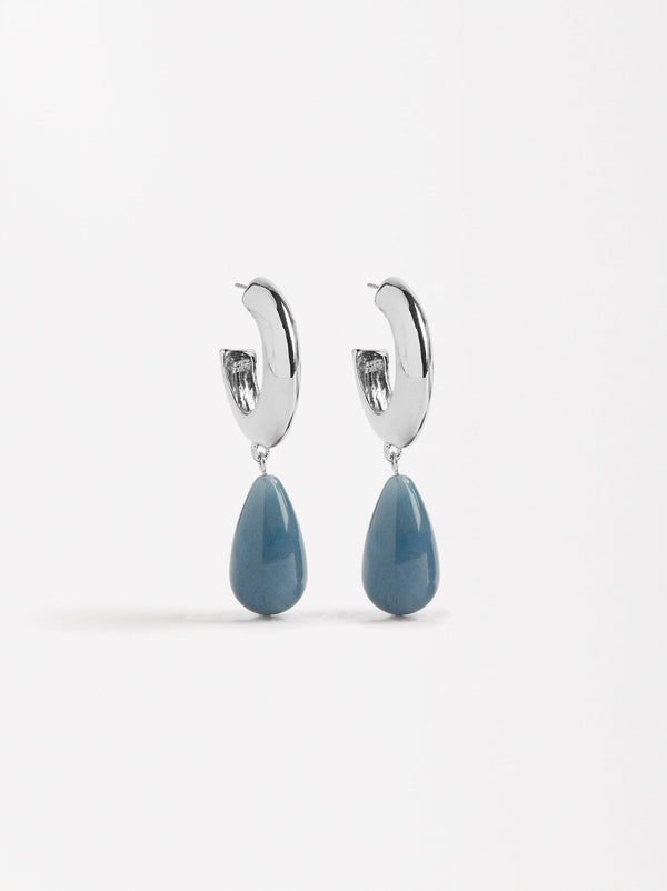 Hoop Earrings With Teardrop