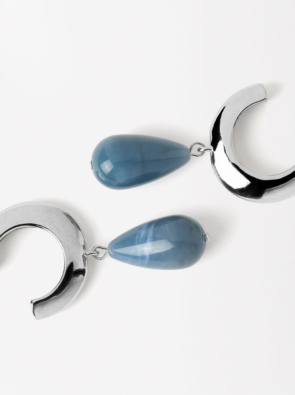 Hoop Earrings With Teardrop