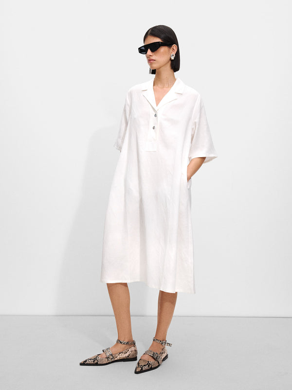 Shirt Dress With Linen