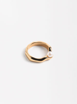 Irregular Ring With Pearl