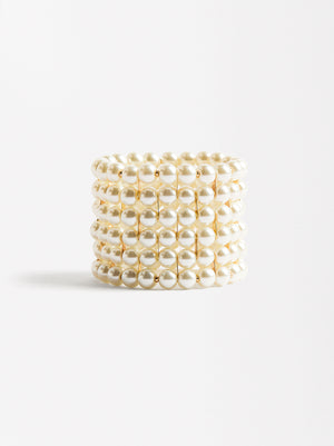 Wide Bracelet With Pearls