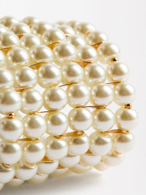 Wide Bracelet With Pearls