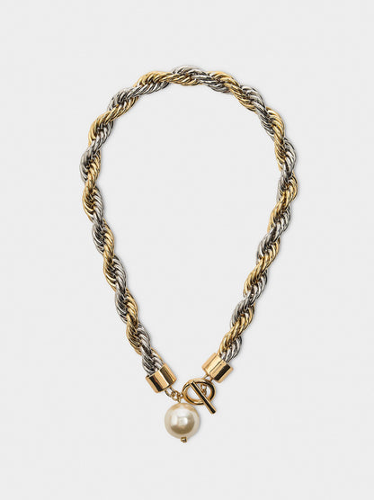 Solomon Cord Necklace With Pearl