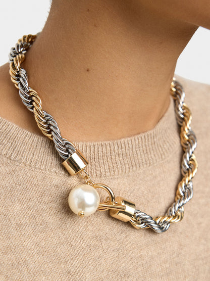 Solomon Cord Necklace With Pearl
