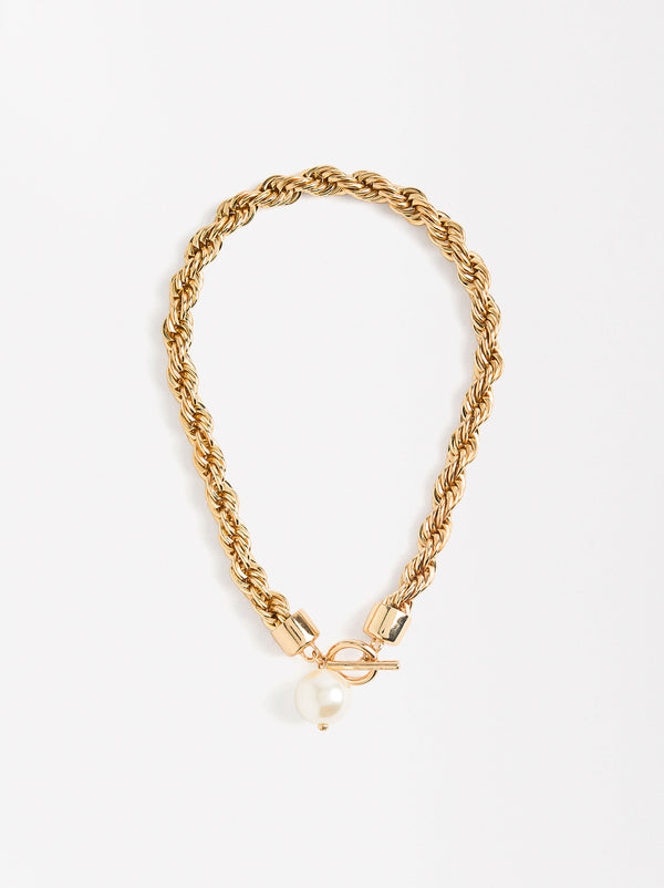 Solomon Cord Necklace With Pearl