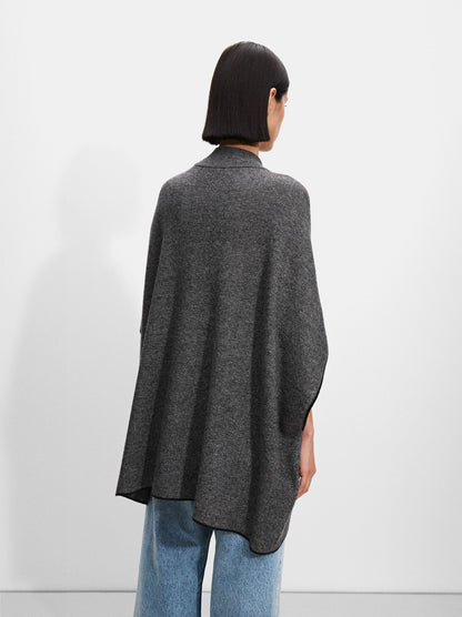Knit Poncho With High Neck
