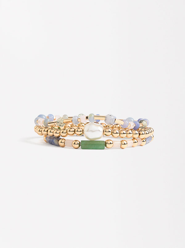 Set Of Bracelets With Stones