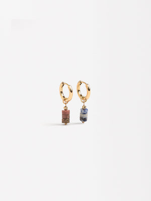 Irregular Hoops Earrings With Stones