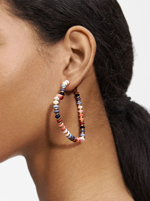 Multicolor Heart Hoops Earrings