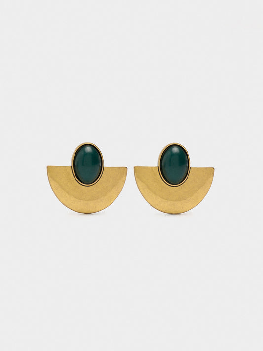 Geometric Earrings With Stone