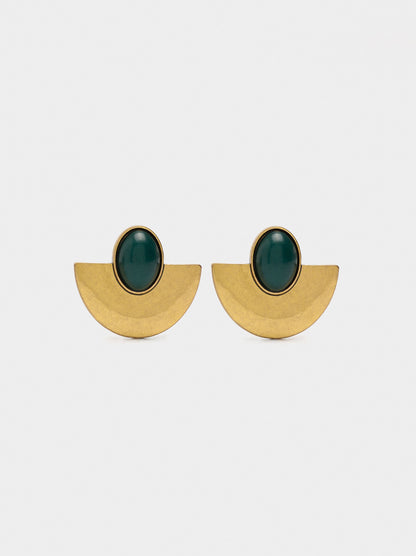 Geometric Earrings With Stone