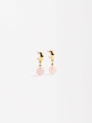 Gold-Toned Earrings With Stone