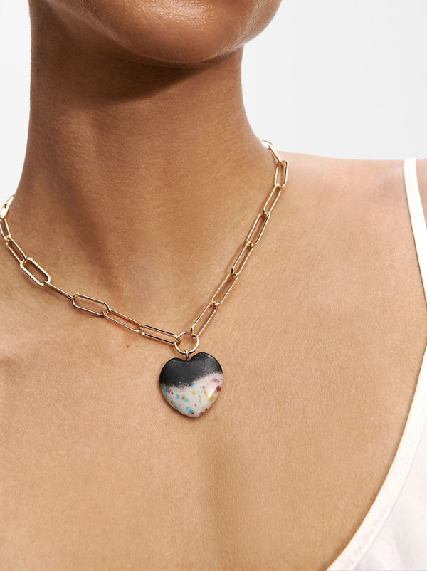 Heart Stone Link Necklace