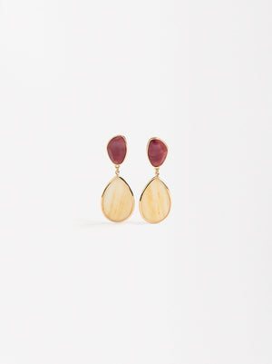 Oval Earrings With Stone