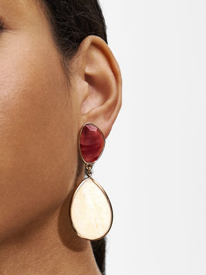 Oval Earrings With Stone