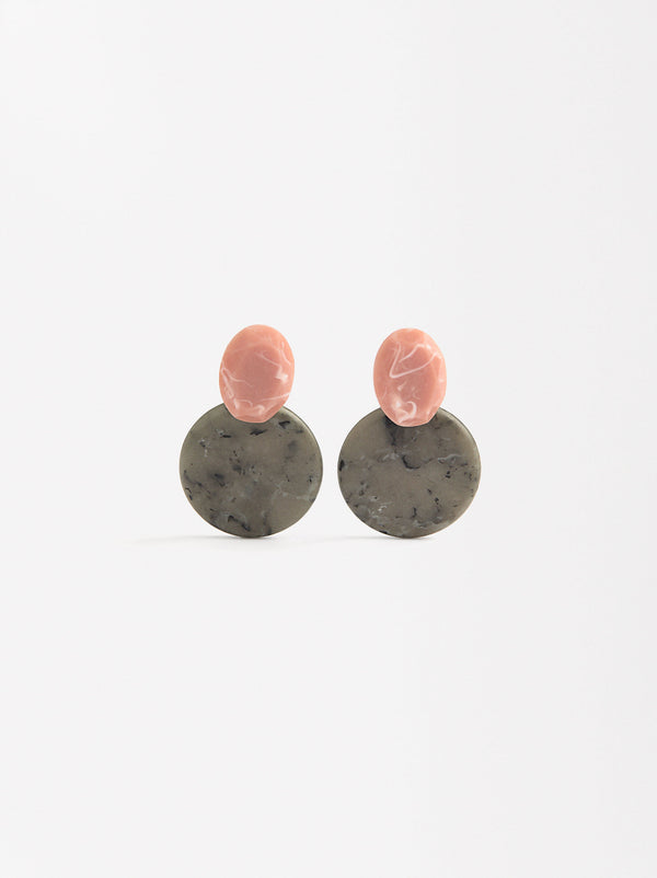 Round Earrings With Stone