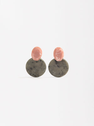 Round Earrings With Stone