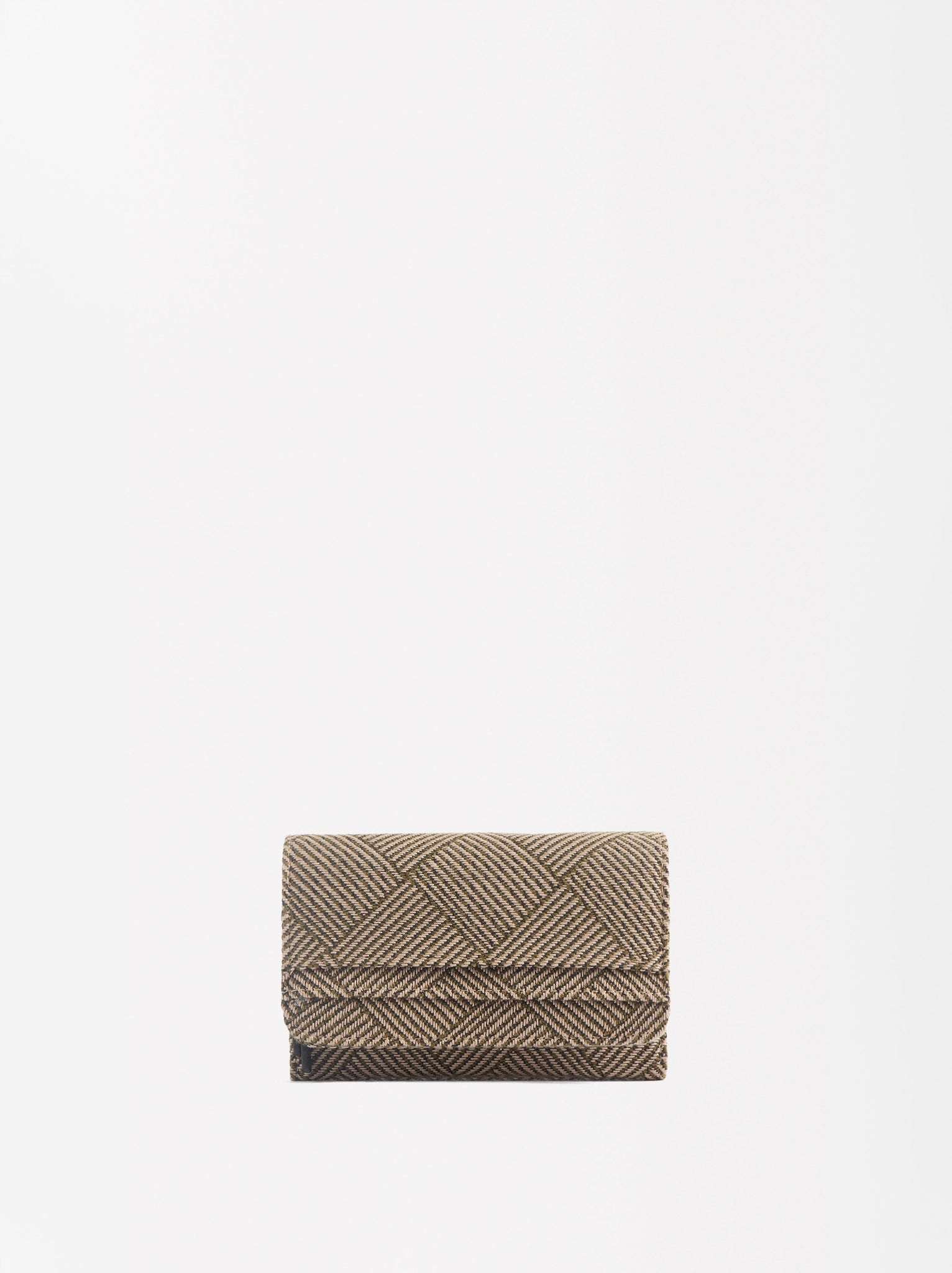 Jacquard Wallet With Flap Closure