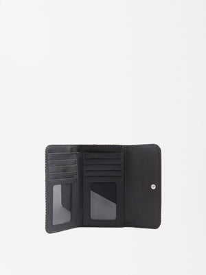 Jacquard Wallet With Flap Closure