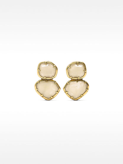 Stone Effect Golden Earrings