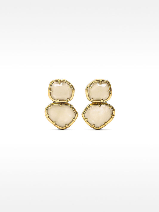 Stone Effect Golden Earrings