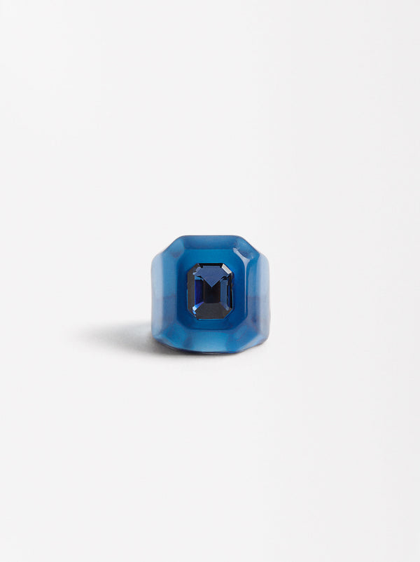 Square Ring With Crystal