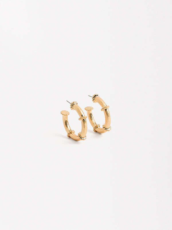 Bamboo Effect Hoop Earrings