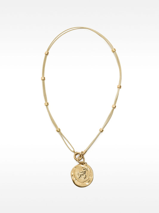 Leather Necklace With Medals