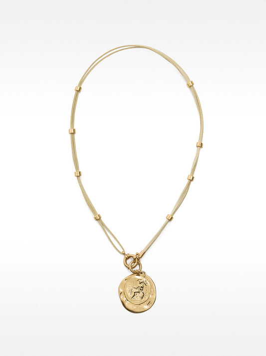 Leather Necklace With Medals