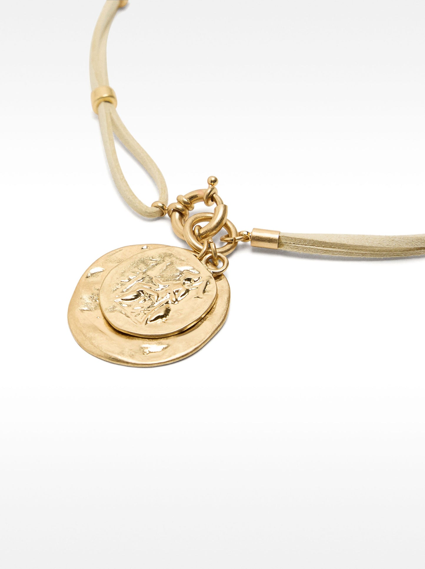 Leather Necklace With Medals