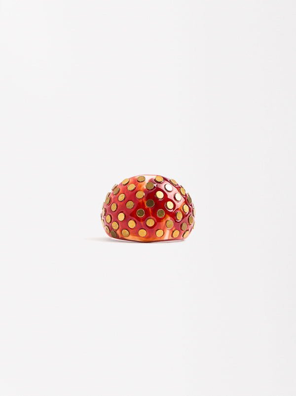 Resin Ring With Stud Detal